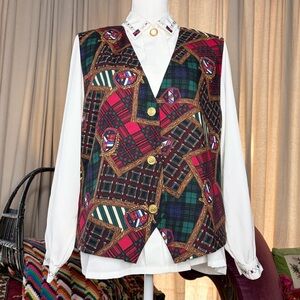 80s Koret Blouse and Vest Set